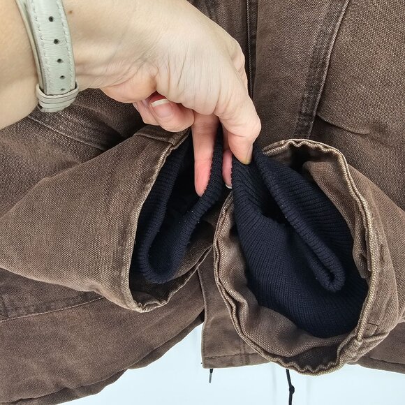 VTG Carhartt C26 Duck Arctic Coat XXL Tall Dark Brown Canvas Corduroy Union USA - Picture 4 of 12